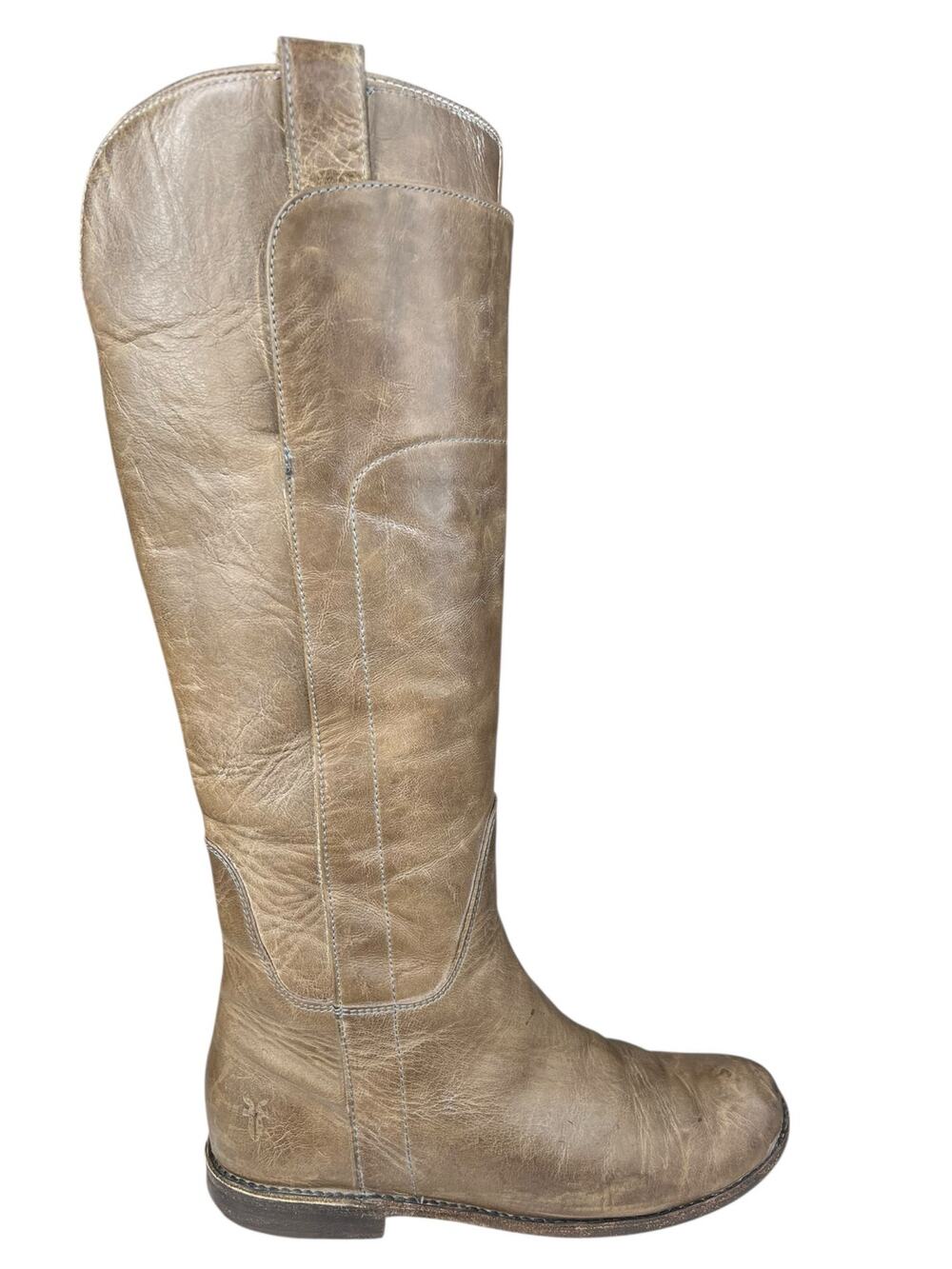 Frye Women’s Paige Taupe Distressed Riding Boot Size US 6.5